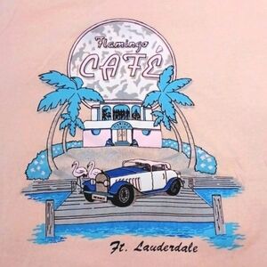Ft. Lauderdale Flamingo Cafe Design T-Shirt  XL